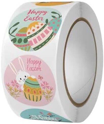ملصقات Toobeit 1000pcs لعيد الفصح ملصقات Easter Eggs Roll ملصقات مزخرفة ذاتية اللصق لمستلزمات الحفلات in Kuwait
