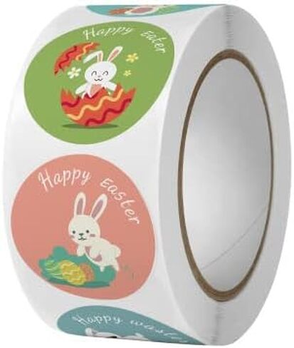 ملصقات Toobeit 1000pcs لعيد الفصح ملصقات Easter Eggs Roll ملصقات مزخرفة ذاتية اللصق لمستلزمات الحفلات in Kuwait