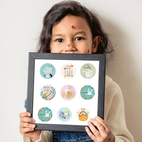 ملصقات Toobeit 1000pcs لعيد الفصح ملصقات Easter Eggs Roll ملصقات مزخرفة ذاتية اللصق لمستلزمات الحفلات in Kuwait