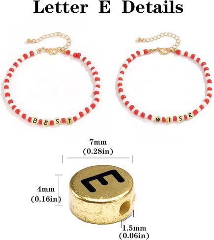 200Pcs Round Ancient Gold Letter E Beads,4x7mm Flat Vowel Letter-E Beads for Bracelets,Alphabet Beads for Jewelry Making DIY Necklaces Crafts Supply(Gold-E) in Saudi Arabia
