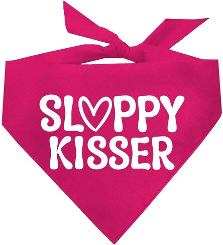 Sloppy Kisser Valentine's Day Dog Bandana (Red, OS 1174) in Kuwait