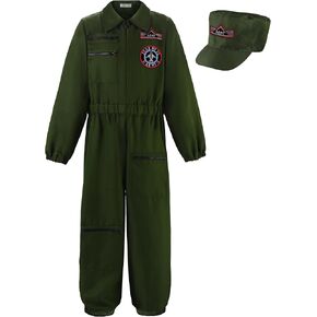 Air Force Fighter Pilot Costume Kids Dark Green