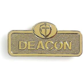 1 X Badge-Deacon w/Cross-Magnetic-Brass