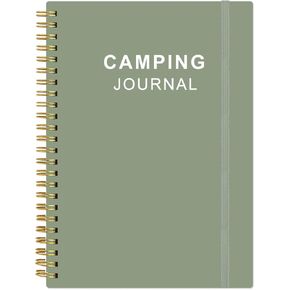 Heveboik Camping Journal و RV Travel Log Book - A5 Outdoor Camp & Adventure Journal for 25 Camping ، Hiking Journal ، Family Travel Books Camper Essentials ، 5.8 "× 8.5" ، Gray