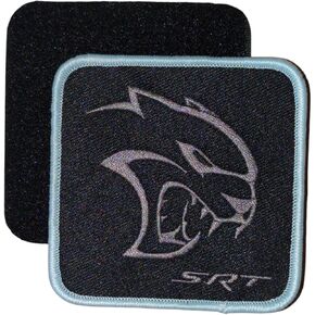 Dodge Srt Hellcat Logo Patched 3 بوصة × 3 بوصة | رقعة ختم الحرارة للملابس ، سترة جان ، حقيبة ظهر سوداء ، قبعة ، سترات ، وأكثر من ذلك