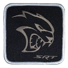 Dodge SRT Hellcat Logo Embroidered Patch 3 inch x 3 inch | Heat Seal Patch for Clothes, Jean Jacket, Black Backpack, Hat, Jackets, and More