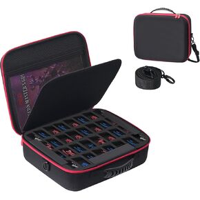 Miniature Storage Carrying Case -64 Slot Storage Case with 2 Impact-Absorbing Foam Trays For 32mm Warhammer 40k, DND and More,case with Adjustable Shoulder Strap and zippered pocket. (64 Slot)
