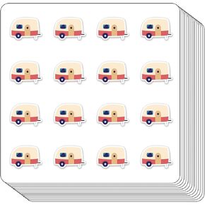 RV Camper Planner Stickers, 0.5in Scrapbooking Camping Travel Trailer Crafting 208-Pack