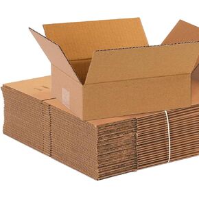 Aviditi 1083 Flat Corrugated Cardboard Box 10" L x 8" W x 3" H, Kraft, For Shipping, Packing and Moving (Pack of 25)