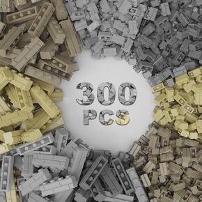 300Pcs Masonry Profile Bricks, Wall Bricks Blocks, Compatible with Major Brands Parts and Pieces, Creative Building Block Toys for Boys Girls Ages 6 7 8 9 10 Year Old