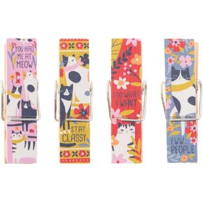 Karma Chip Clips - Bag Clips - Potato Chip Bag Clips - Colorful and Fun Bag Clips for Food and Storage - One Size - Cat