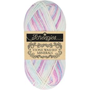 Scheepjes Stone Washed Minerals Yarn - 50g Ball - 907 Amethyst Mist - Durable, Eco-Friendly, Versatile Crafting Yarn