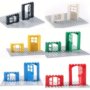 102 Piece Windows and Doors Building Blocks Accessories, Includes Doors and Windows, Assorted Colors Set of 6 for Building, Compatible with Lego Parts and Pieces