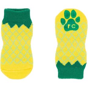 RC Pet Products Fun PAWks Anti-Slip, Stylish, Functional, Protective Dog Socks | XX-Small, Pineapple