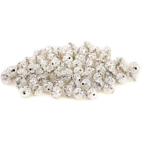 100Pcs 10mm Rhinestone Bead Silver Plated Crystal Rhinestones Spacer Ball Beads for Jewelry Making DIY