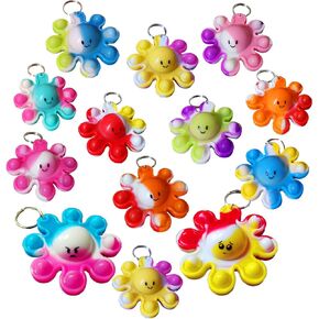 （Students Gift） 100 Packs Bulk Ocean Octopus Mini pop Fidget Keychain,Gift for Boys and Girls Kids Halloween Party Favors，Birthday Supplies