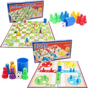 Toyland® Classic Family Poveriates Board Bundle - Snakes and Ladders & Ludo - Ages Ages 3+
