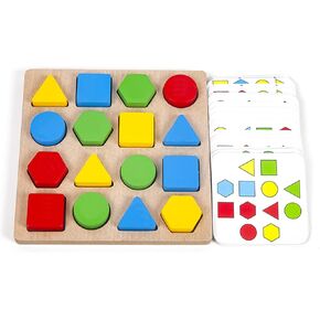Shape Matching Game Color Sensory Educational Toy, Geometric Shape Quick Matching Board Game Montessori Learning Toys for Toddlers Kids Boys Girls (for 2 Players)