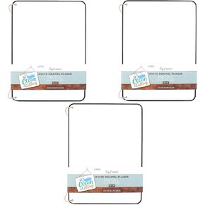 ArtSkills Rustic Blank Metal Signs 12" x 9", Create Personalized Vintage Signs, DIY Projects, Kitchen Décor, Retro Wall Art, White Enamel Plaques, 3-Pack
