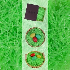 Kiddokids 16 oz Green Easter Basket Grass – Plastic Fake Grass Shred Raffia for Egg Stuffer, Party Supplies & Gift Wrapping Decor
