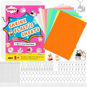 25PCS Shrinky Dink Sheets,Shrink Plastic Sheets for Crafts,Shrinky Art Paper,Shrinky Dink Paper for Crafts Kids DIY Jewelry Making,20x14.5cm