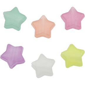 120pcs Star Beads Bulk 12mm Arcylic Colorful Glow في الخرز المظلم لصالح صياغة سوار DIY