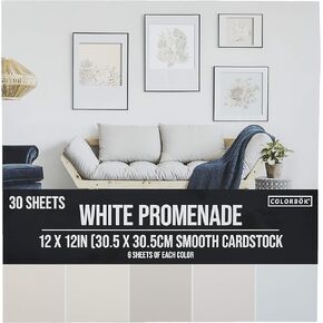 Colorbok 12x12in Smooth Cardstock White Promenade, Multi-Colored