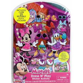 Tara Toys Minnie Mouse Stick N Play - 25ct - ملصقات قابلة للاستفادة ، مشهد مزدوج الجوانب