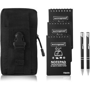 6 Pcs Waterproof Notebook, Write in The Rain Notebook All Weather, Police Notepad with Waterproof Notepad Pen, 3 X 5 Inch Pocket Note Books with Pen and Cover for Outdoor Activities Recording