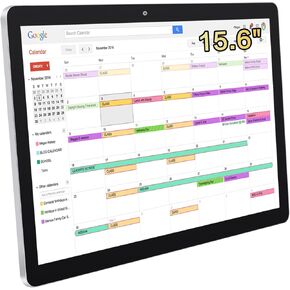 21.5 inches Touchscreen Digital Calendar & Wall Planners, Smart Whiteboard Calendar for Chore Chart & Work Schedule, Built in Speakers and Camera, Include Wall Mount & Desk Stand