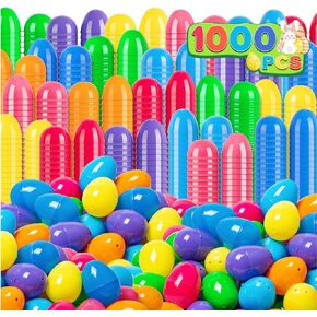 Duchong 1000 PCS Plastic Easter Eggs Bulk, 2.4" Empty Easter Eggs Fillable for Easter Hunt, Candy Treats, Basket Stuffers Fillers, Theme Party Favor Decoration, Classroom Prize Supplies