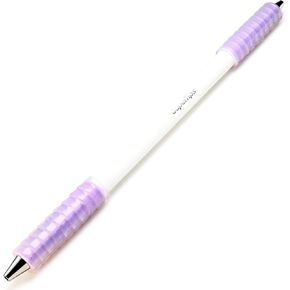 Flying Panda Pen Mod White, Handmade Light Weighted Spin Trick Pen for Beginner, Purple Grip