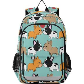 ALAZA Cute Puppy Dog French Bulldog Print Laptop Backpack Purse for Women Men Travel Bag Casual Daypack with Compartment & Multiple Pockets