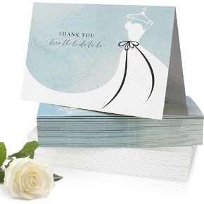 Bridal Shower Wedding Thank You Cards with Envelopes, Thank You From The Bride To Be Cards, Bridal Shower Thank You, 30 count