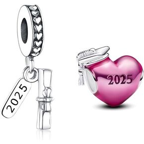 2024 Graduation Charms Compatible for Bracelets and Necklaces 925 Sterling Silver Beads Dangle Pendants Jewelry Gifts for Women