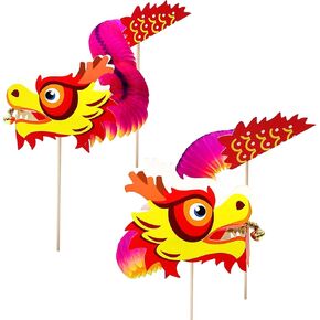 Chinese Dragon Dance Head, DIY Interesting Educational Paper Dragon Head for Kids, Material Kit of Wearable Dragon Head