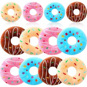 Leyndo 12 Pcs Fake Donut Plush Toys 5 Inch Donuts Party Decorations Sweet Party Favors Birthday Supplies, 4 Styles