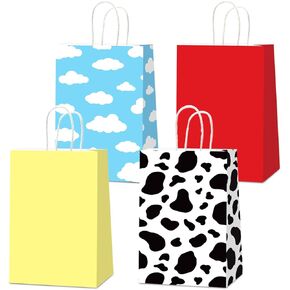12pcs قصة الرسوم المتحركة ، والأكياس الورقية للورق ، والأكياس المستوحاة من اللعبة ، الحزب goodie bag print sky blue cloud.