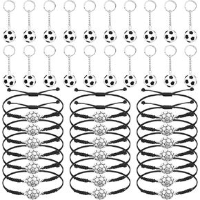 40 PCS Soccer موضوعية الحزب تفضل 20 سلاسل مفتاح كرة القدم 20 أسوار سحر سحر قابلة للتعديل سوار كرة القدم الرياضي أسوار كرة القدم التحفيزية للمعصم للوازم الرياضي