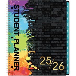 Student Planner 2025-2026 - Monthly and Weekly School Planner 2025-2026 with Stickers, July 2025 - June 2026, 9" x 11", Green Tabs