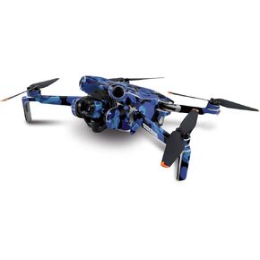 MightySkins Skin Compatible with DJI Mini 4 Pro - Blue Modern Camo | Protective, Durable, and Unique Vinyl Decal wrap Cover | Easy to Apply, Remove, and Change Style