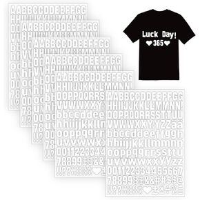 1044 Pcs Iron on Letters 6 Sheets Iron on Letters and Numbers for Clothing Small 1 Inch Heat Transfer Letters A-Z PU Alphabet Stickers for T-Shirts Jerseys Fabric Hats DIY Crafts(Black and White)