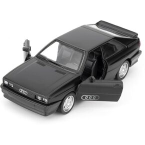 1:36 Model Car 1980 Audi Quattro Car Model, Diecast Pull Back Model Toy Car, Doors Open, Collection Kids Toy for Aged 3 and up, Gift Black