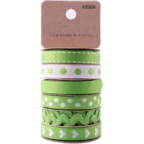 Lime Green Ribbon - Variety Pack Assorted Craft & Hair - Bundle Ribbon Scraps