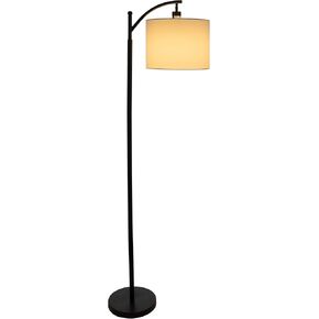 Lavish Home Floor Lamp - 63-Inch-Tall Modern Floor Lamp with Linen Shade and LED Bulb for Bedroom, Home Office, or Living Room Décor (Black)