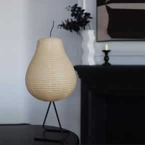 Japanese Pear-Shaped Floor Lamp – Noguchi-Inspired Rice Paper Lantern, Zen-Inspired Modern Design for Living Room, Bedroom, or Office