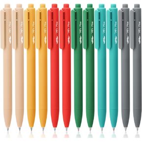 Mr. Pen- Retractable Gel Pens, 12 Pack, Black Ink, Retro Colors Barrels Gel Pens, Gel Pens Fine Point 0.5mm, Retractable Pens, Cute Pens, Gel Ink Pens, Aesthetic Pens for Journaling Fine Tip Pens