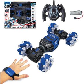 LEXiBOOK, Extreme Crosslander, Off-Road Remote Control car, up to 12km/h, Light Effects, Remote Control & Gesture Control Bracelet Included, Music, Rechargeable, RC50, Unisex Children