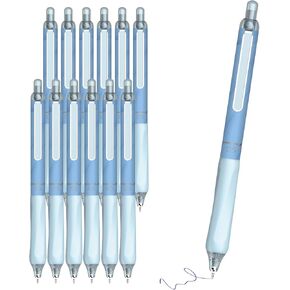 Gel Pens, 0.5mm Fine Point Smooth Writing Pens, Black Ink Pens For Journaling, Quiet Retractable Quick Dry Pens, Office School Supplies for Women Men Student, Pack of 12, Blue