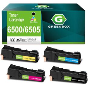 GREENBOX Phaser 6500 WorkCentre 6505 High Capacity Toner Cartridges Replacement for 106R01594 106R01595 106R01596 106R01597 for Xerox Phaser 6500 6500N 6500DN WorkCentre 6505 Printer (4 Pack)